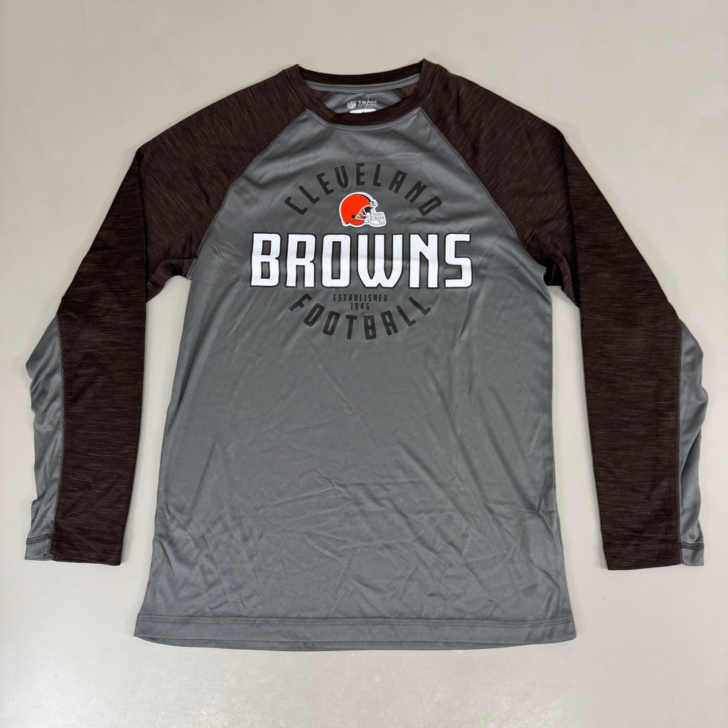NFL Cleveland Browns Long Sleeve Shirt M Brown/Grey 1802970 Established 1946