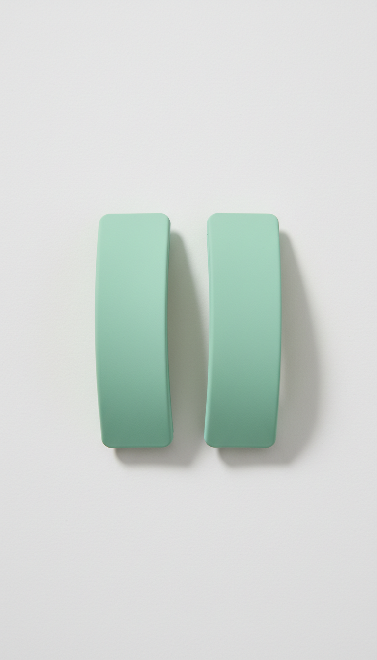 Fresh Mint Hair Clip Duo Matte Finish