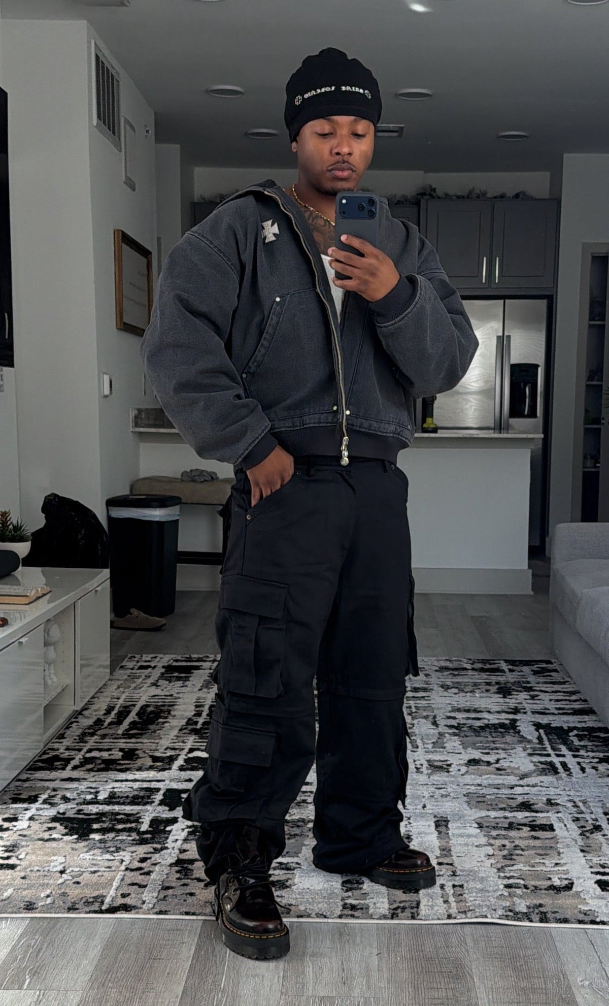 ‘INTO THE DARK’ CARGO PANTS