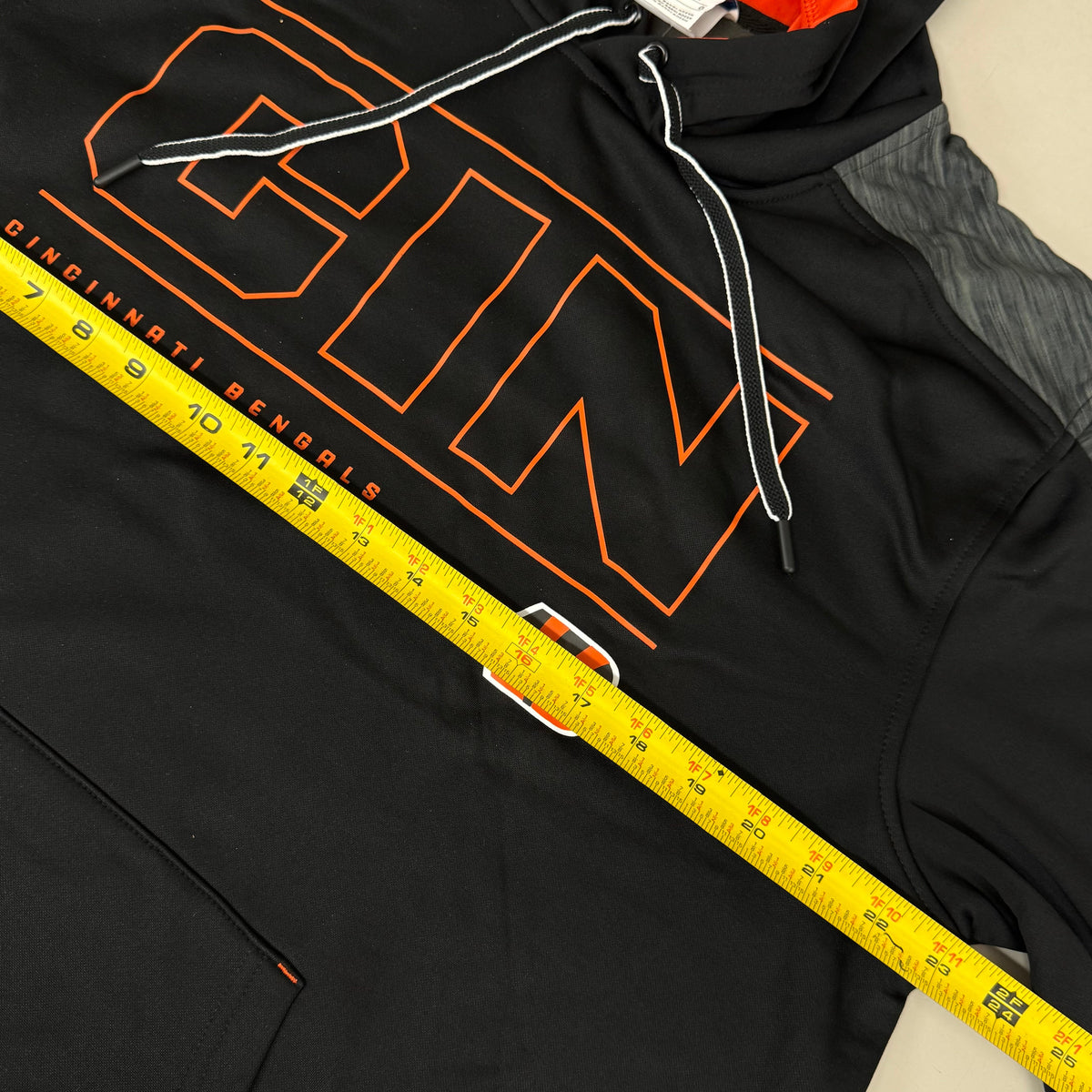 NFL Cincinnati Bengals Hoodie AFC North Sweatshirt Pullover SZ L Black 1802967