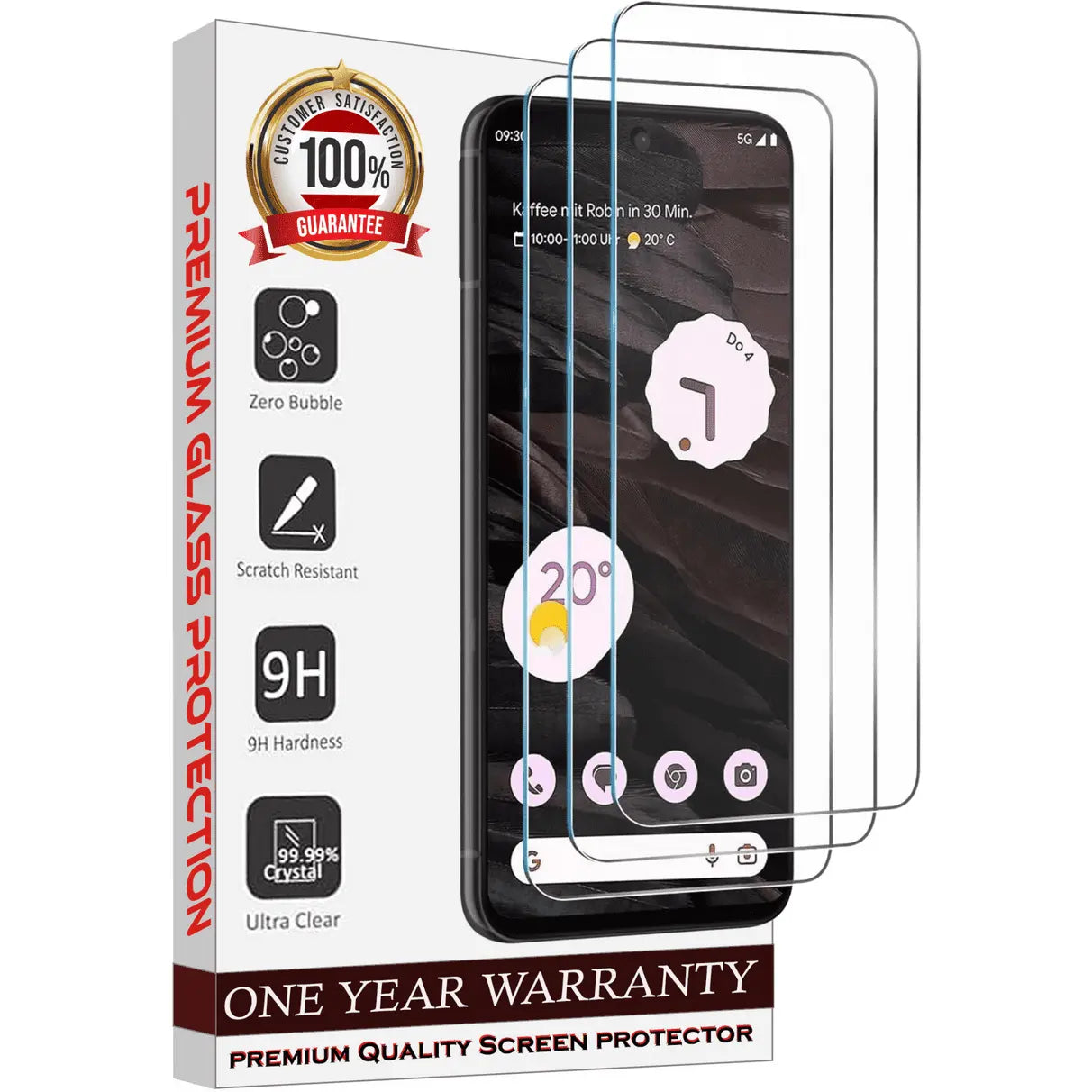 Entronix Clear Screen Protector Compatible with Galaxy A54 - 3-Piece Combo