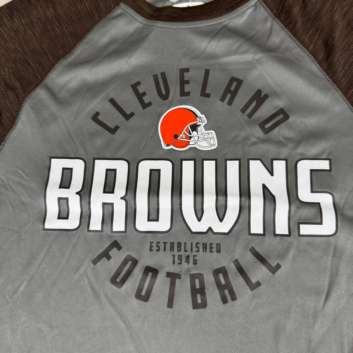 NFL Cleveland Browns Long Sleeve Shirt M Brown/Grey 1802970 Established 1946