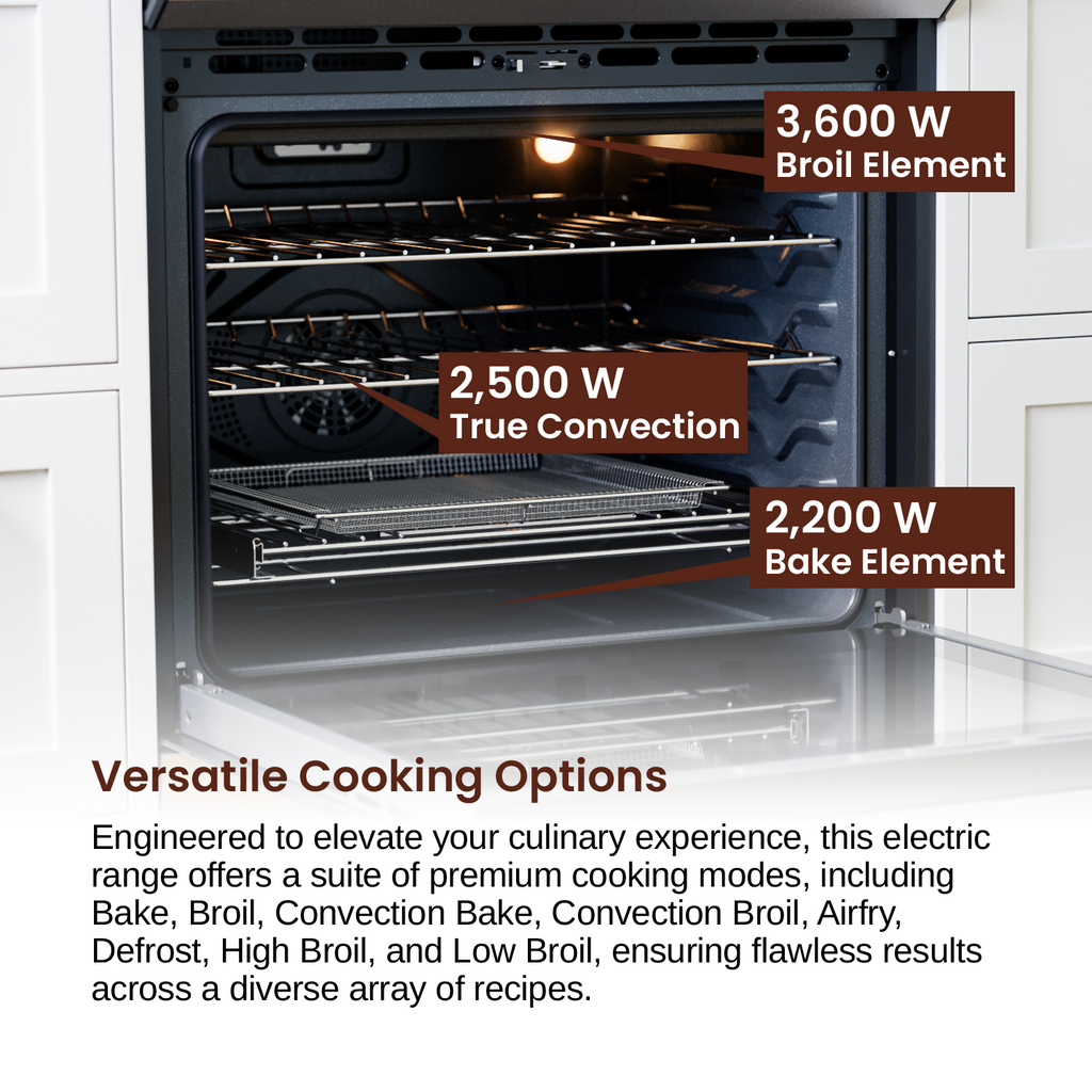 Rangaire 30" Induction Range Self-cleaning Air Fry True Convection Oven Slide-in Stainless Steel RRI303GS