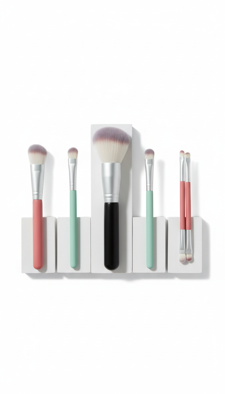 Sleek Makeup Brush Set Synthetic Fibers