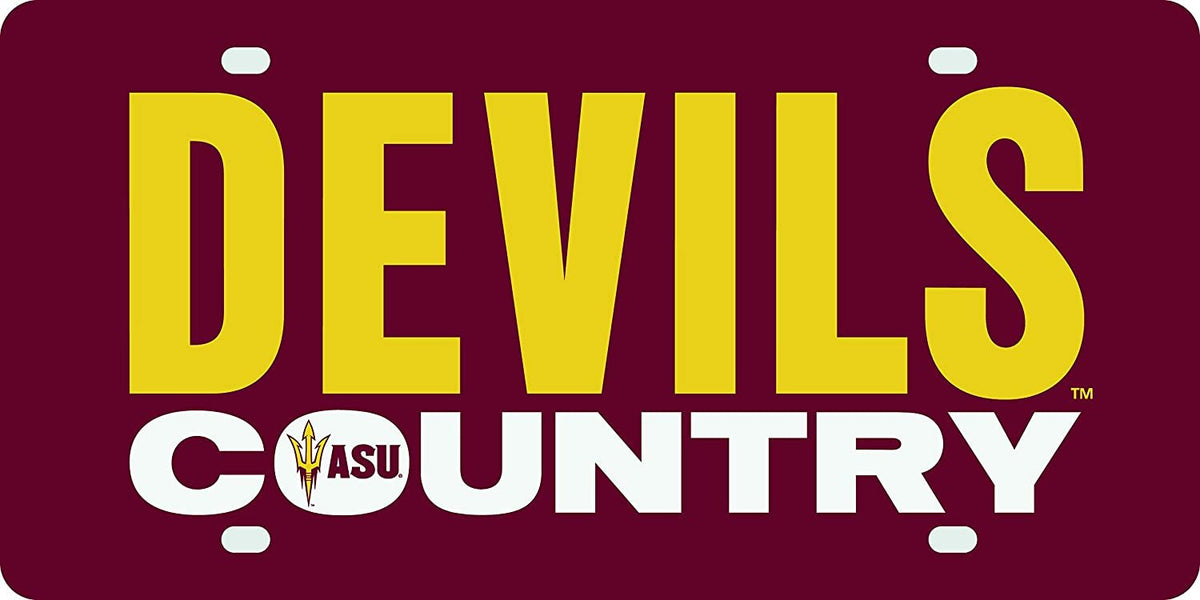 Arizona State University Sun Devils Premium Laser Cut Tag License Plate, Mirrored Acrylic Inlaid, Country Design, 12x6 Inch