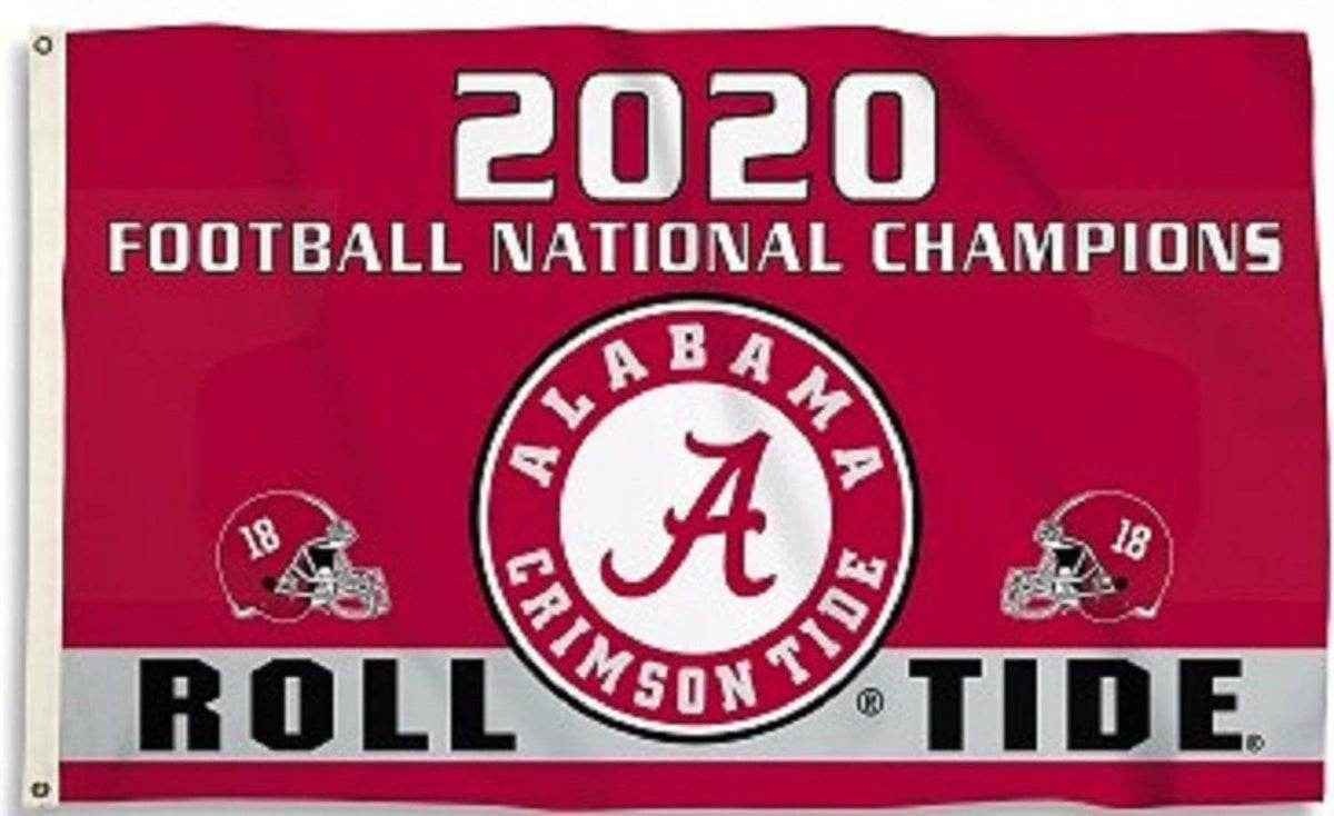 University of Alabama Crimson Tide 2020 Champions Premium 3x5 Feet Flag Banner, Metal Grommets, Outdoor Use, Single Sided