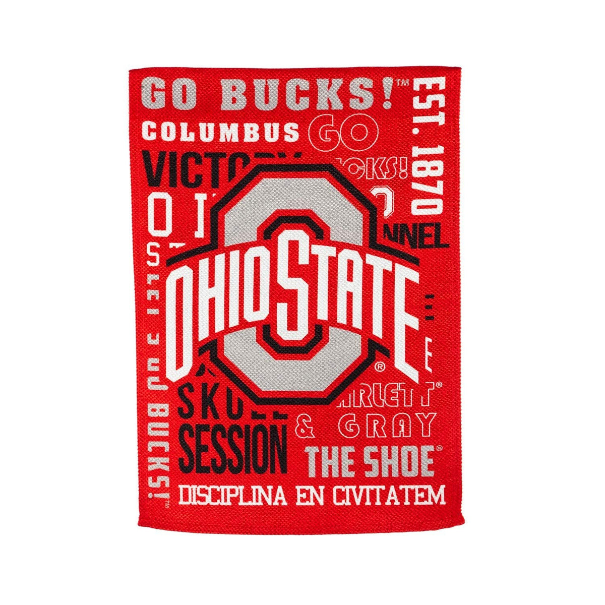 Ohio State University Buckeyes Premium Double Sided Garden Flag Banner, Fan Rules Design, 13x18 Inch, Display Stand Sold Seperately, Officially Licensed