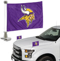 Minnesota Vikings Car Flag Set, Ambassador Style, 4x6 Inch Double Sided Flags, Set of 2