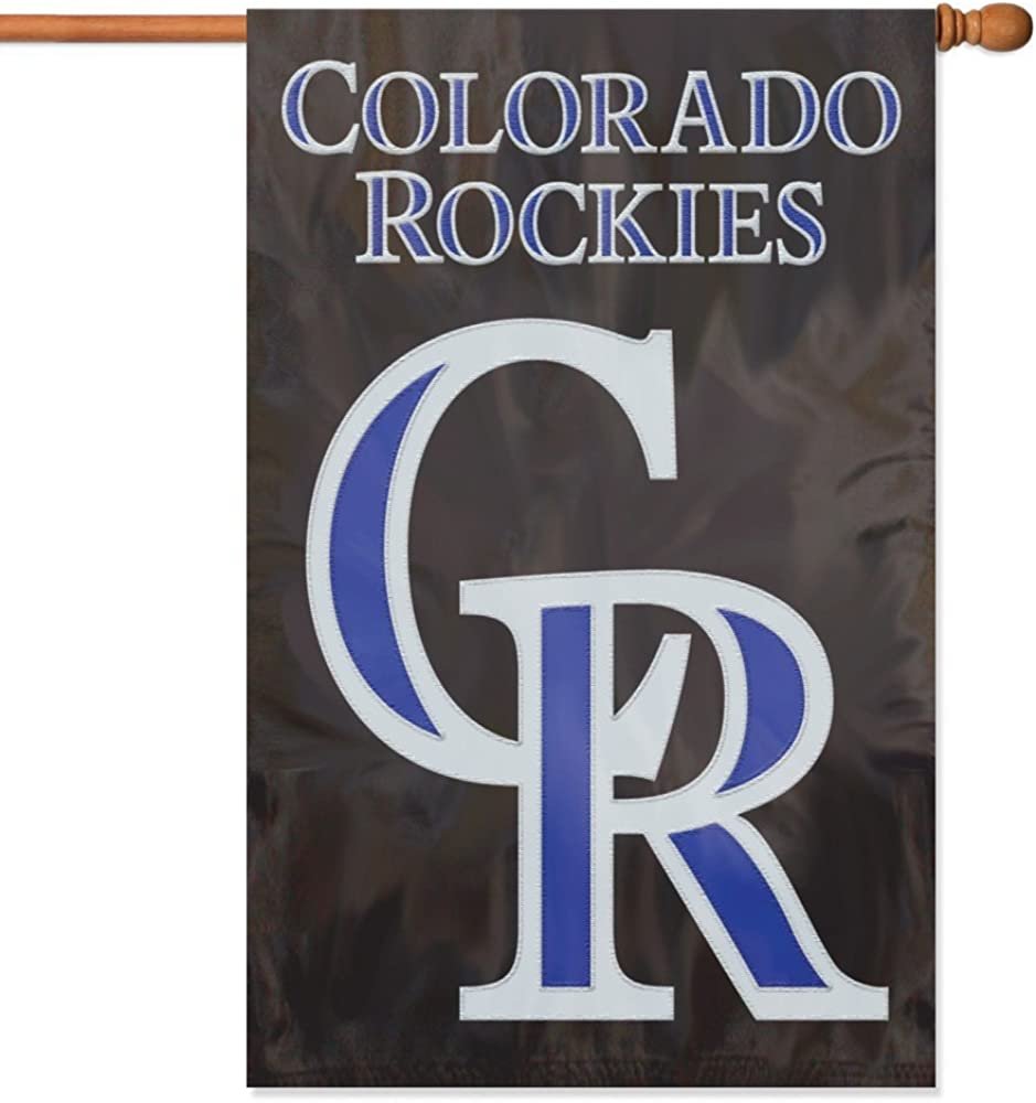 Colorado Rockies Premium Double Sided Banner Flag 28x44 Inch Applique Embroidered Outdoor Baseball