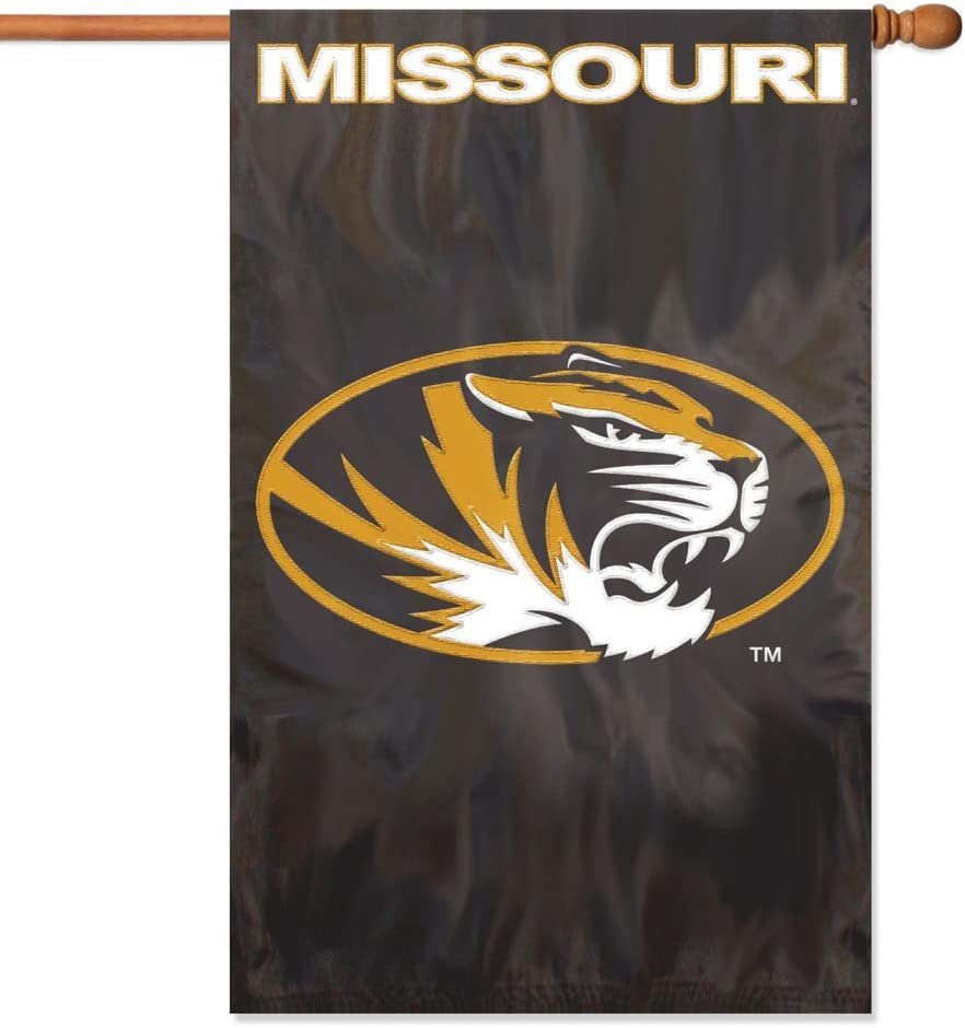 University of Missouri Tigers Banner Flag Premium Double Sided Embroidered Applique 28x44 Inch
