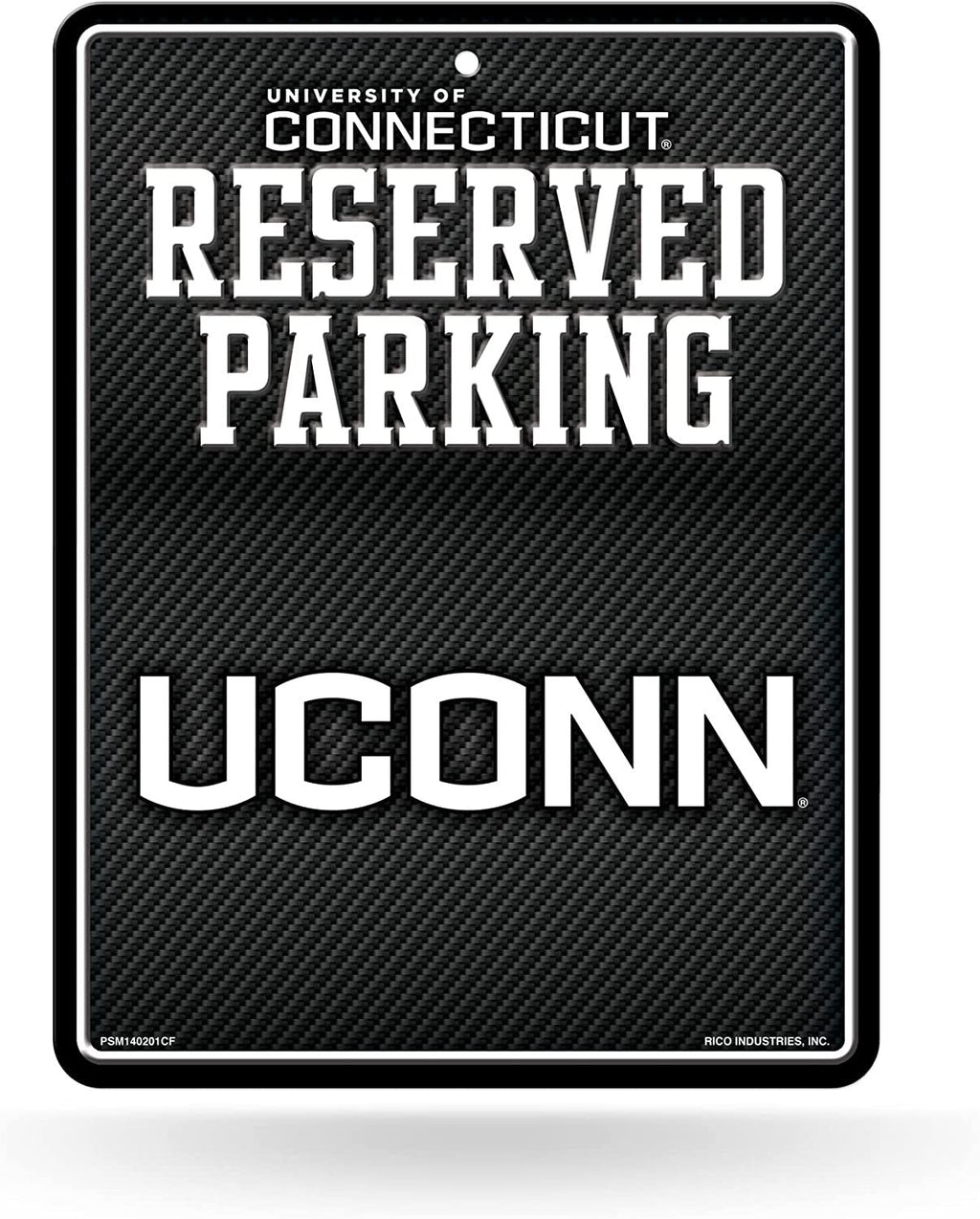 University of Connecticut Huskies Metal Parking Novelty Wall Sign 8.5 x 11 Inch Carbon Fiber Design
