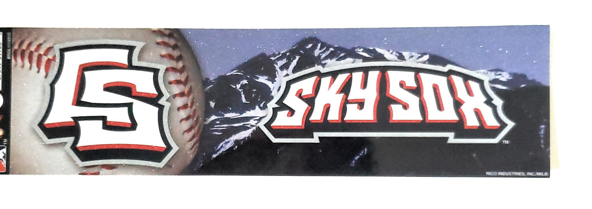 Colorado Springs Skysox Bling Style Traditional Bumper Sticker, 3x11 Inch, Full Adhesive Backing, Flat Vinyl, Officially Licensed