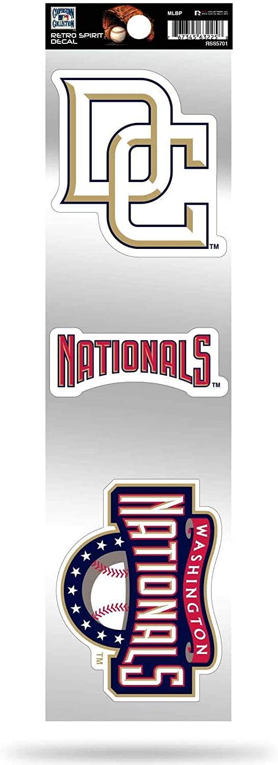 Washington Nationals Triple Retro Throwback Spirit Decals Flat Vinyl Auto Home Sticker Sheet Baseball