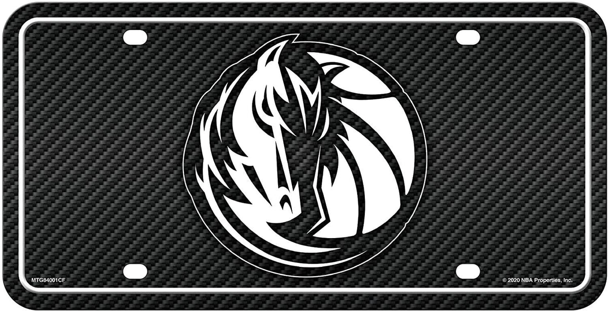 Dallas Mavericks Auto Tag License Plate, Carbon Fiber Design, 6x12 Inch