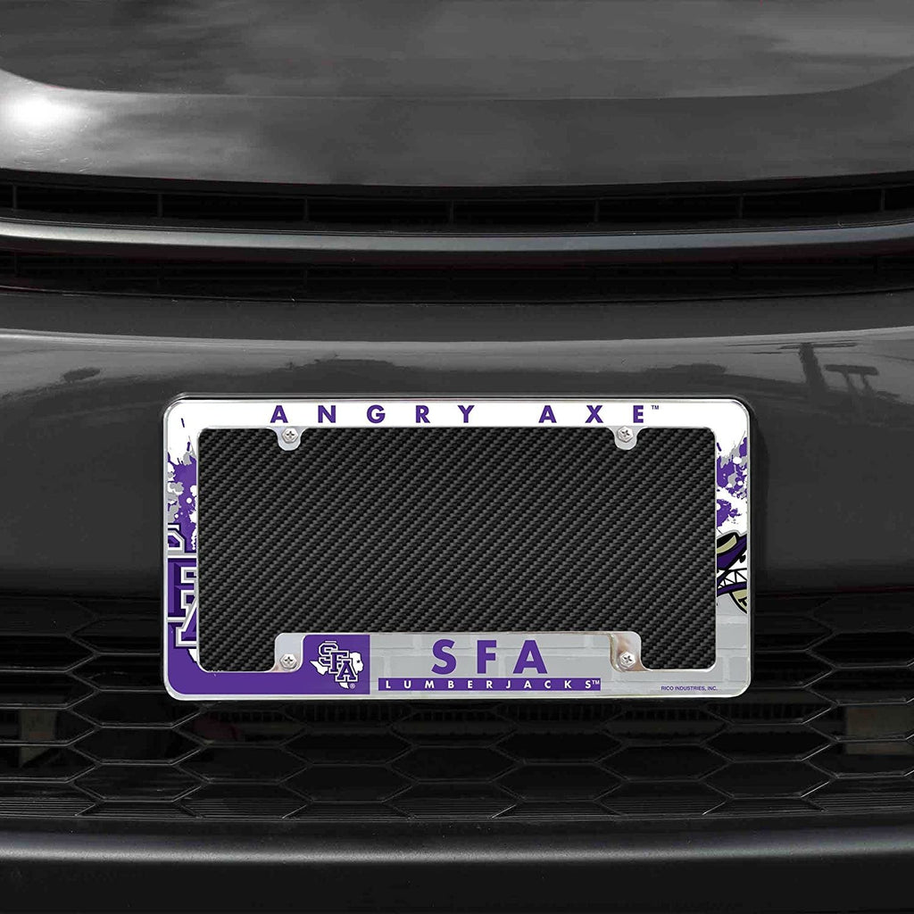 Stephen F Austin State University Lumberjacks Metal License Plate Frame Tag Cover All Over Design 12x6 Inch