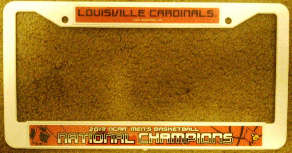 Louisville Cardinals 2013 CHAMPIONS White Plastic License Plate Tag Frame Cover University of