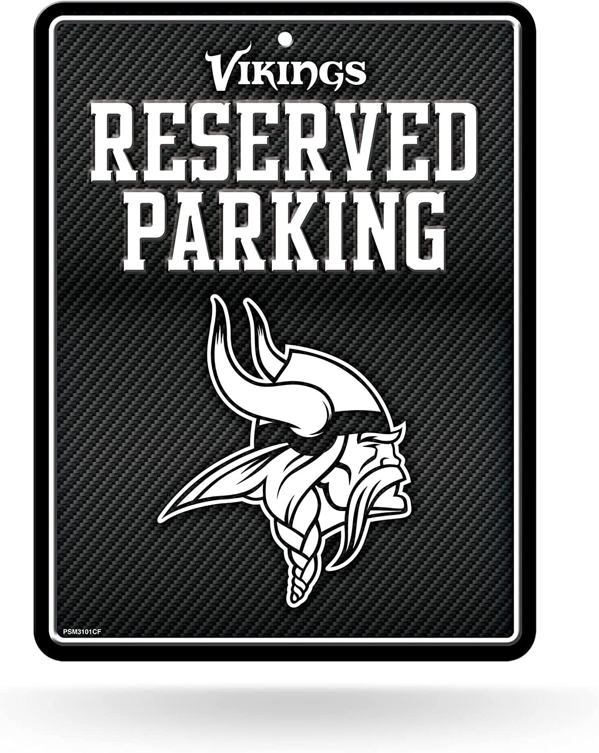 Minnesota Vikings Metal Parking Novelty Wall Sign 8.5 x 11 Inch Carbon Fiber Design