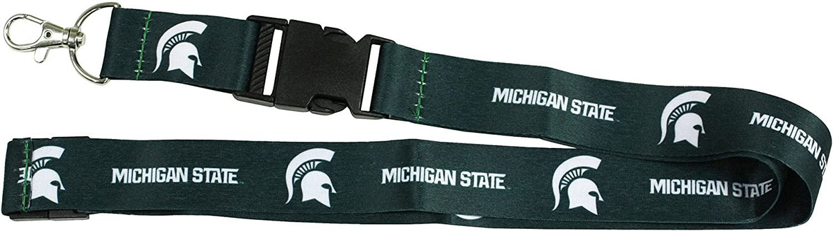 Michigan State University Spartans Lanyard Keychain Double Sided Breakaway Safety Design Adult 18 Inch