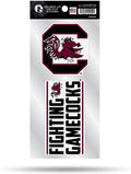 University of South Carolina Gamecocks 2-Piece Double Up Die Cut Sticker Decal Sheet, 4x8 Inch
