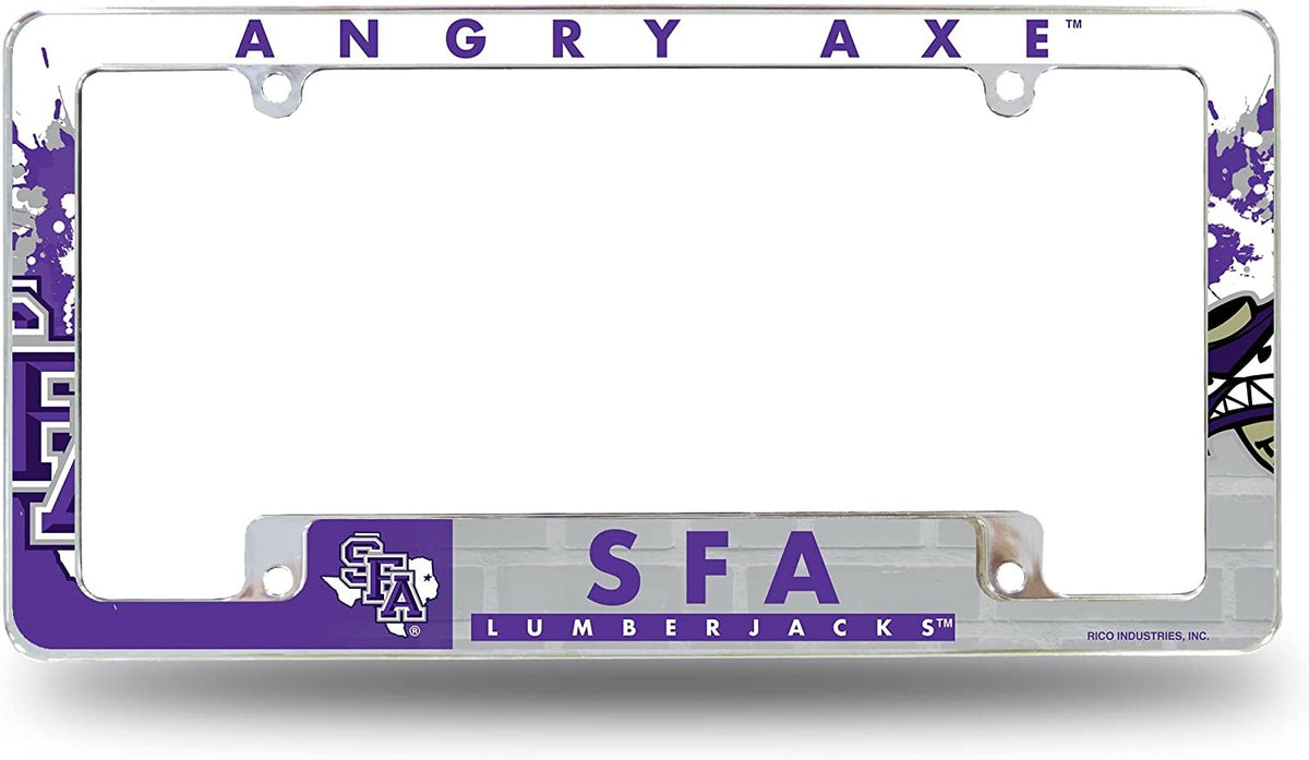 Stephen F Austin State University Lumberjacks Metal License Plate Frame Tag Cover All Over Design 12x6 Inch