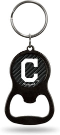 Cleveland Indians Guardians Premium Solid Metal Keychain Bottle Opener, Carbon Fiber Design