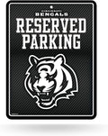 Cincinnati Bengals Metal Parking Novelty Wall Sign 8.5 x 11 Inch Carbon Fiber Design