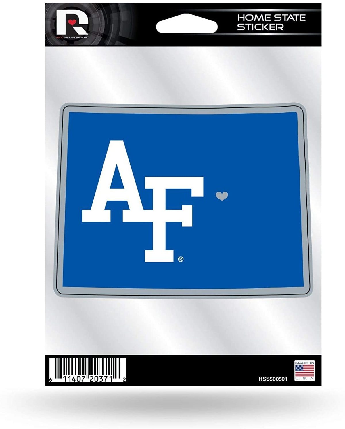 Air Force Academy Falcons 5 Inch Sticker Decal, Home State Design, Flat Vinyl, Full Adhesive Backing