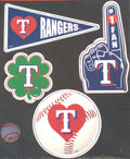 Texas Rangers 4-Piece Team Magnet Set, 4.5x6 Inch Sheet