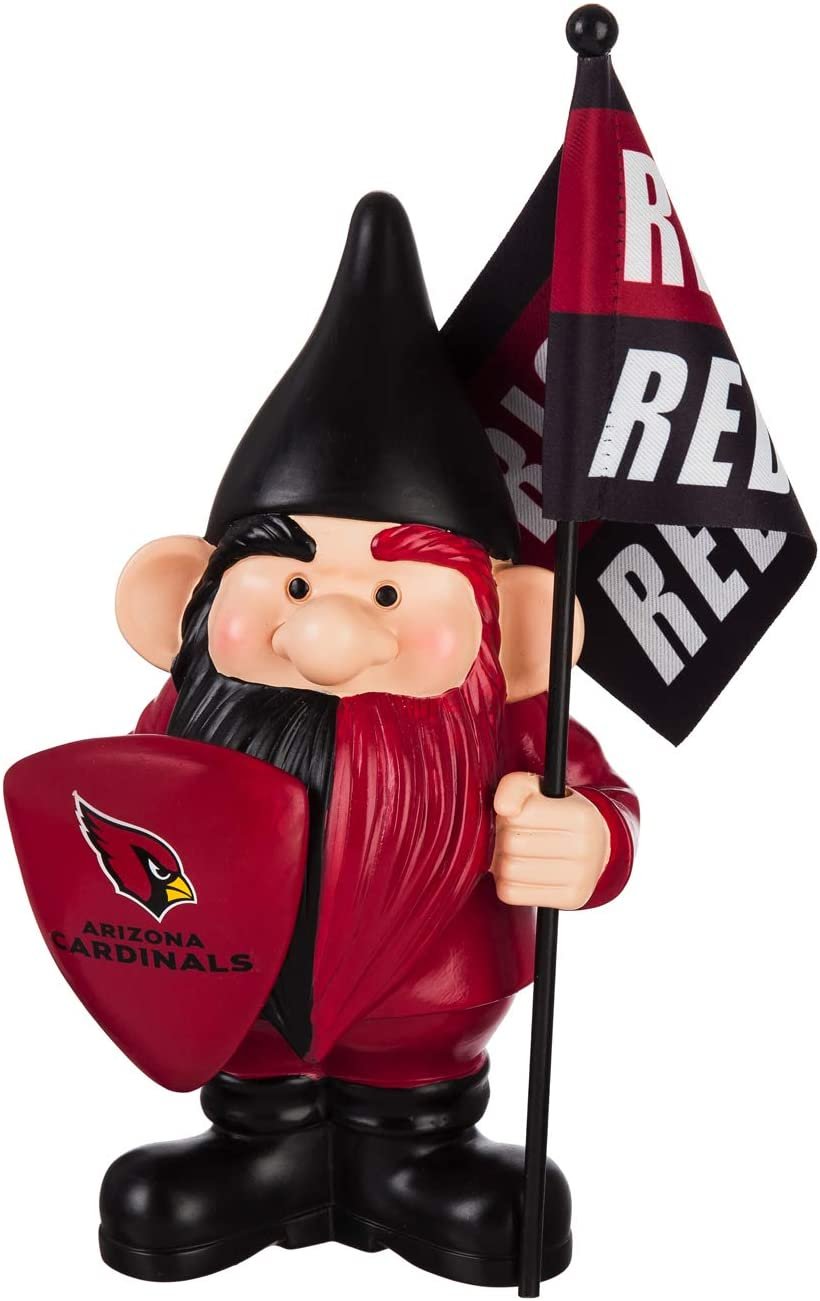Arizona Cardinals 10 Inch Outdoor Garden Gnome, Includes Team Flag