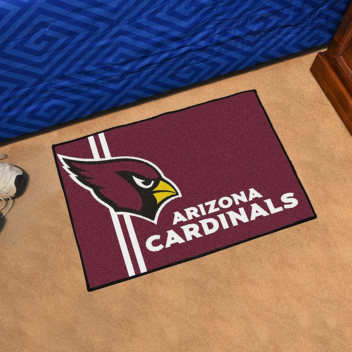 Arizona Cardinals Floor Mat Area Rug, 20x30 Inch, Nylon, Anti-Skid Backing
