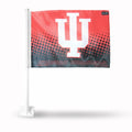 Indiana University Hoosiers Premium Double Sided Car Flag Banner with included Plastic Display Pole
