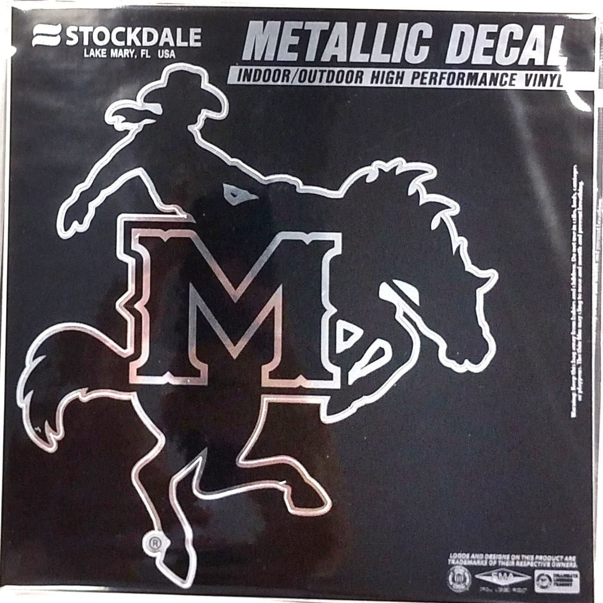 Mcneese State University Cowboys 6 Inch Decal Sticker, Metallic Chrome Shimmer Design