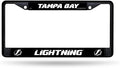 Tampa Bay Lightning Premium Black Metal License License Plate Frame Chrome Tag Cover, 12x6 Inch