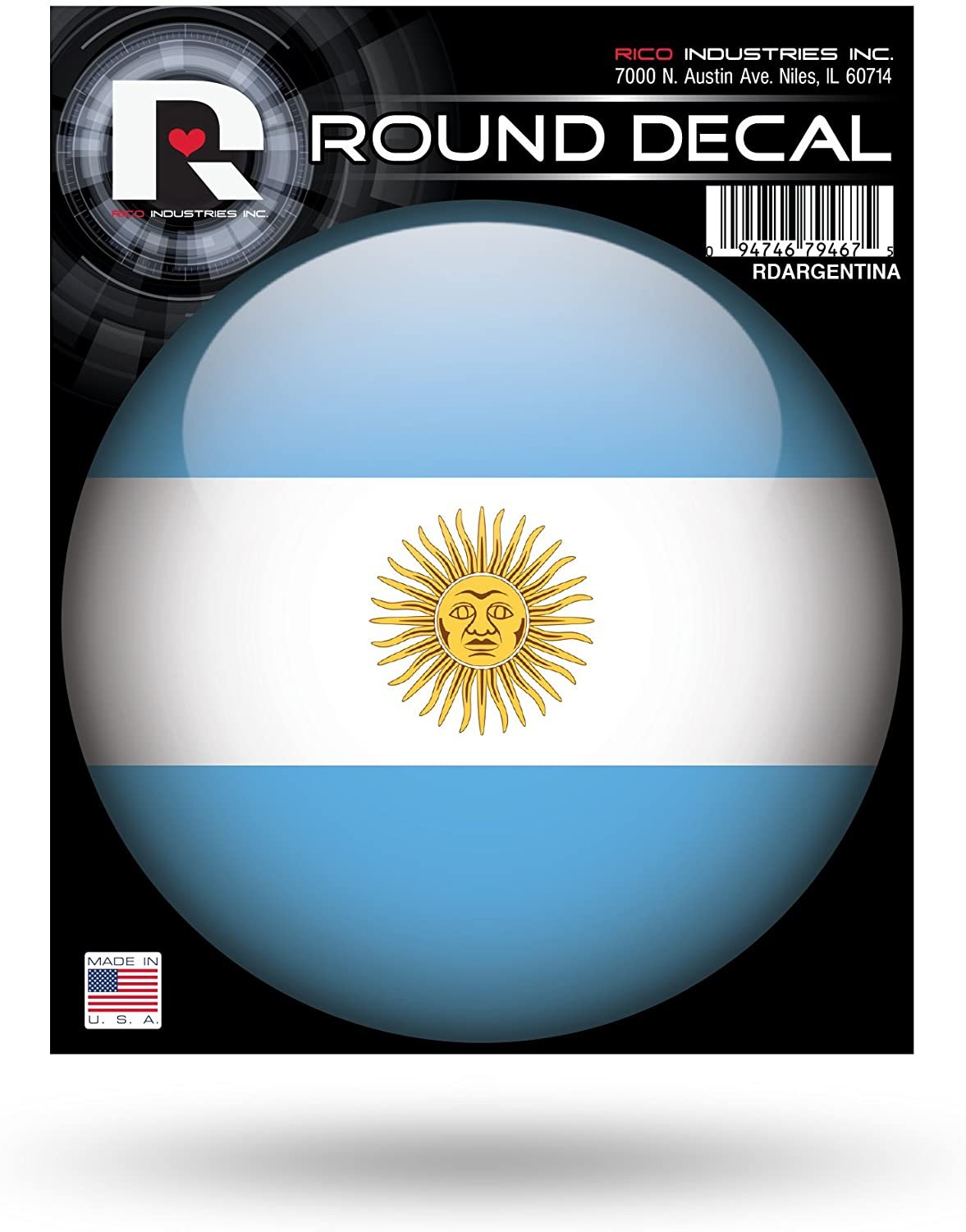 Argentina National Soccer Team 4 Inch Round Sticker Decal, Full Adhesive Backing