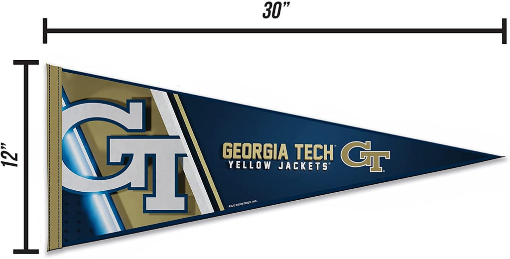 Georgia Tech Yellow Jackets Soft Felt Pennant, Primary Design, 12x30 Inch, Easy To Hang