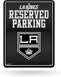 Los Angeles Kings Metal Parking Novelty Wall Sign 8.5 x 11 Inch Carbon Fiber Design