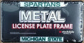 Michigan State University Spartans Deluxe Black Metal License Plate Frame Tag Cover, 12x6 Inch