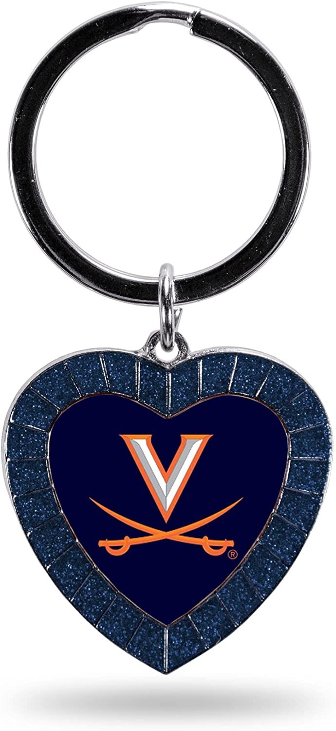 Virginia Keychain Rhinestone Heart Decal Emblem Team Color University of