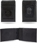 New York Islanders Premium Black Leather Wallet, Front Pocket Magnetic Money Clip, Laser Engraved, Vegan