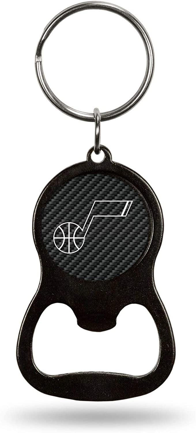 Utah Jazz Bottle Opener Keychain Carbon Fiber Design Metal Basketball
