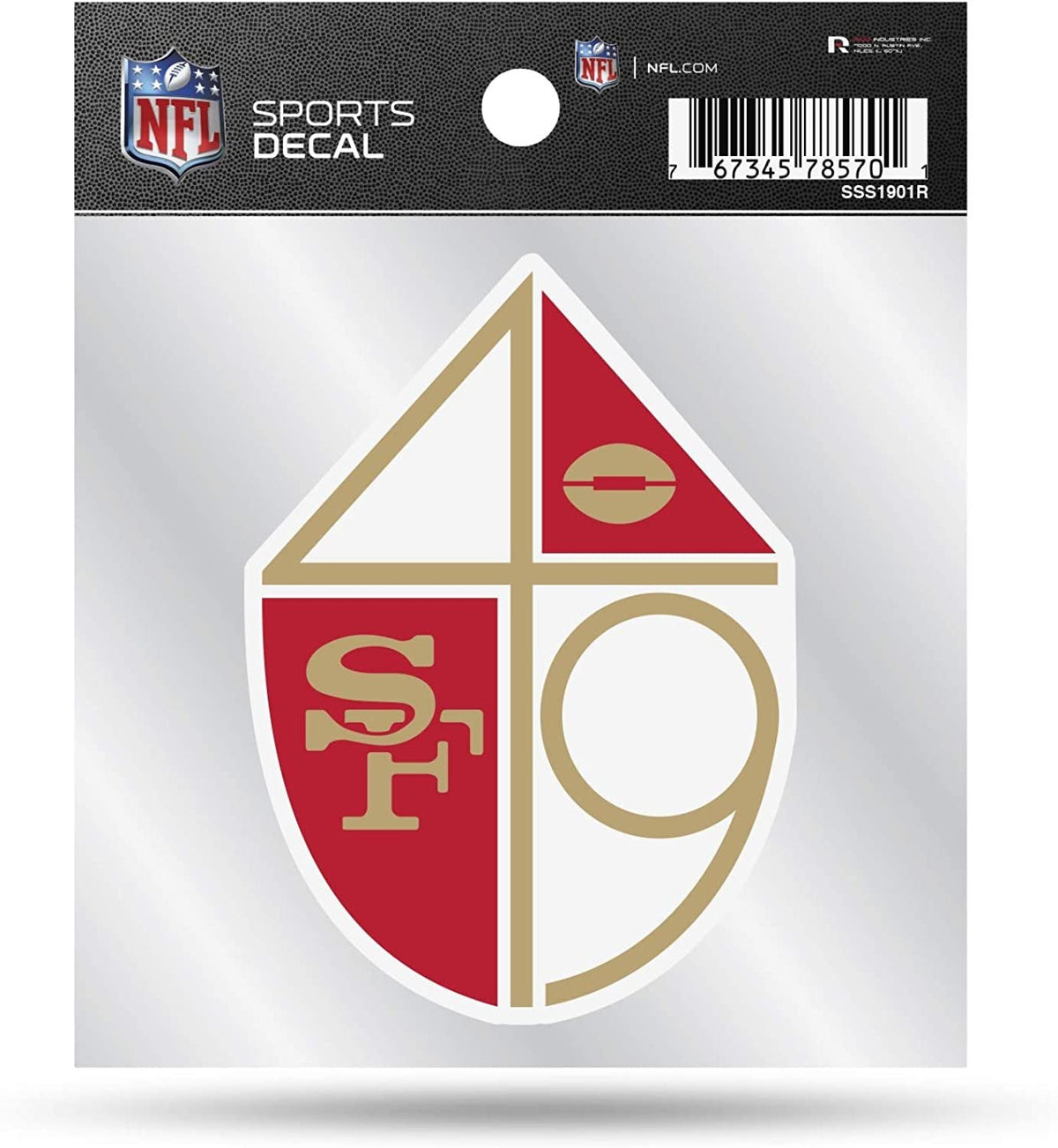 San Francisco 49ers 4x4 Inch Decal Sticker Retro Logo Design Clear Backing