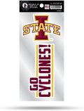 Iowa State University Cyclones 2-Piece Double Up Die Cut Sticker Decal Sheet, 4x8 Inch