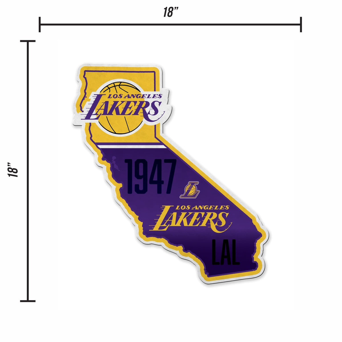 Los Angeles Lakers 18 Inch Pennant, State Design, Soft Felt