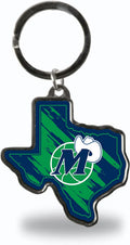 Dallas Mavericks Retro Logo Premium Metal Keychain, State Shaped, Team Color
