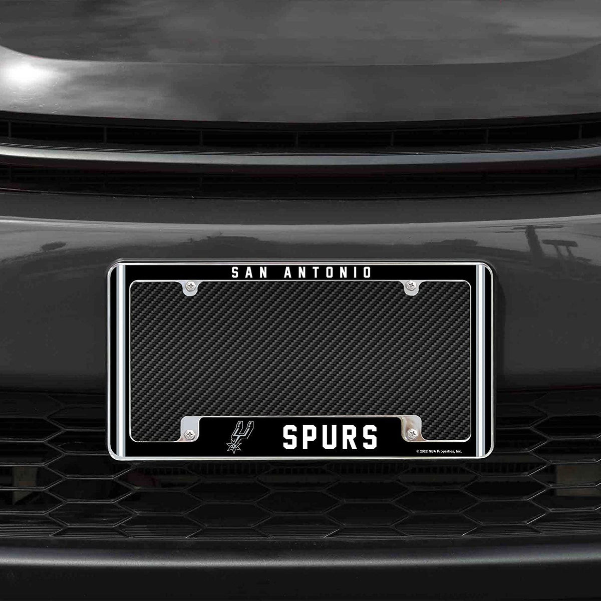 San Antonio Spurs Metal License Plate Frame Chrome Tag Cover Alternate Design 6x12 Inch