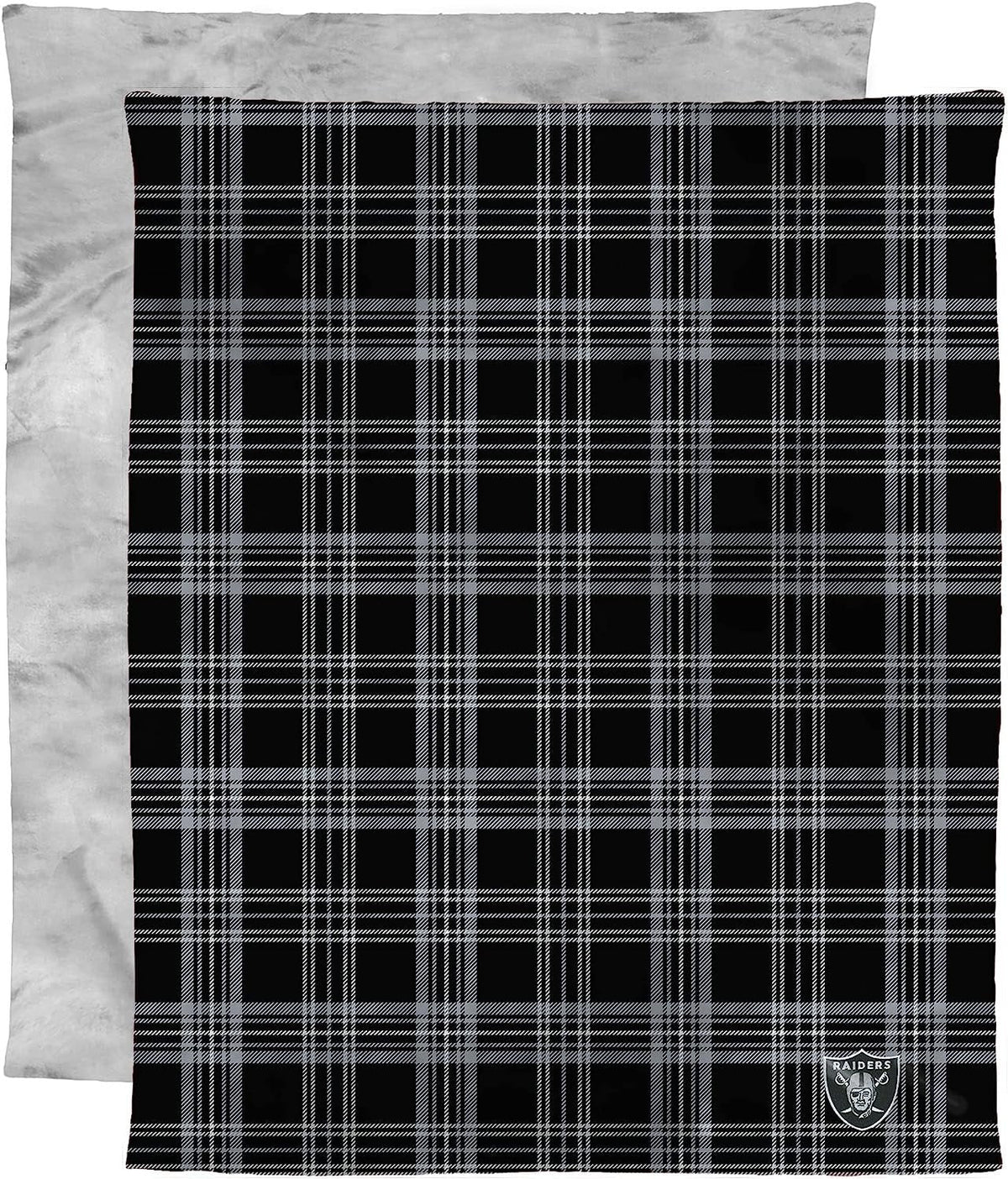 Las Vegas Raiders Throw Blanket, Micro Mink Plush Fleece with Faux Fur Reverse, 48x60 Inch