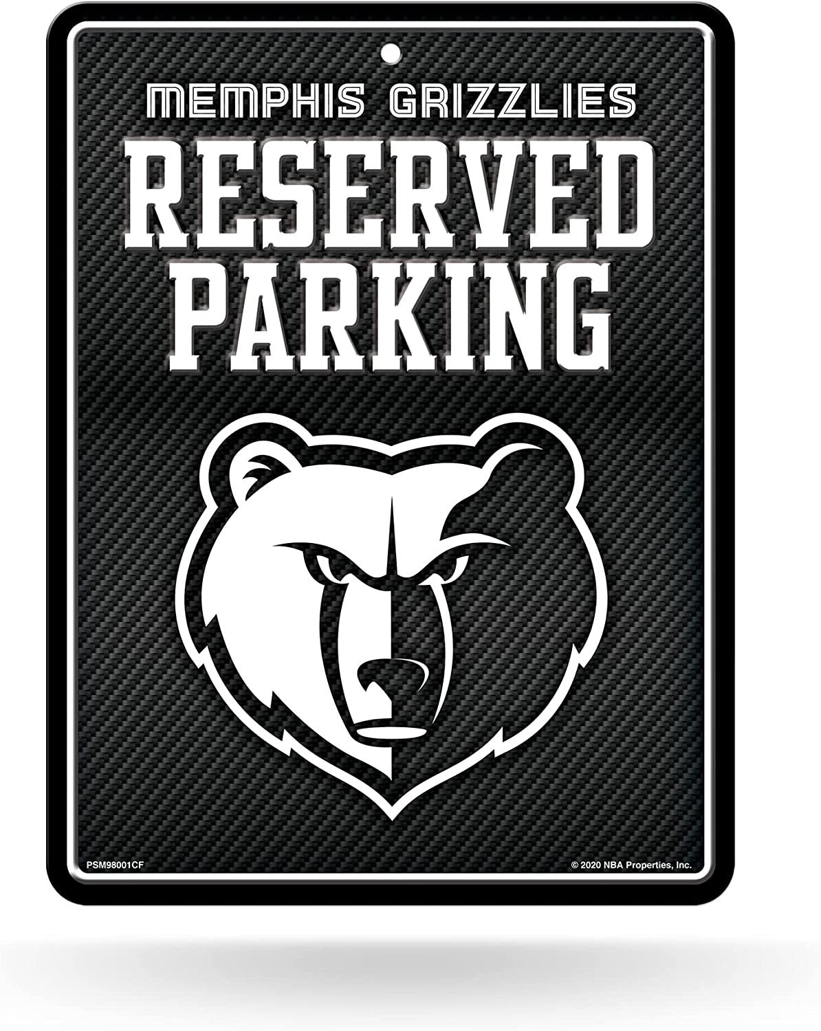 Memphis Grizzlies Metal Parking Novelty Wall Sign 8.5 x 11 Inch Carbon Fiber Design