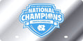 University of North Carolina Tar Heels 2017 Champions Premium Laser Cut Tag License Plate, Mirrored Acrylic Inlaid, 6x12 Inch