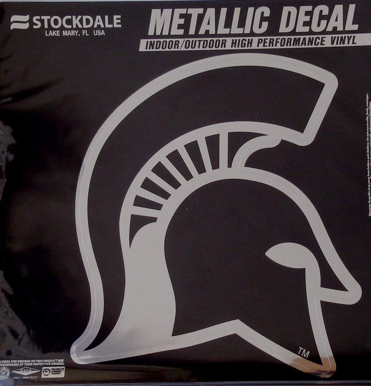 Michigan State University Spartans 6 Inch Magnet, Metallic Chrome Shimmer Design, Vinyl Die Cut, Auto Home Heavy Duty