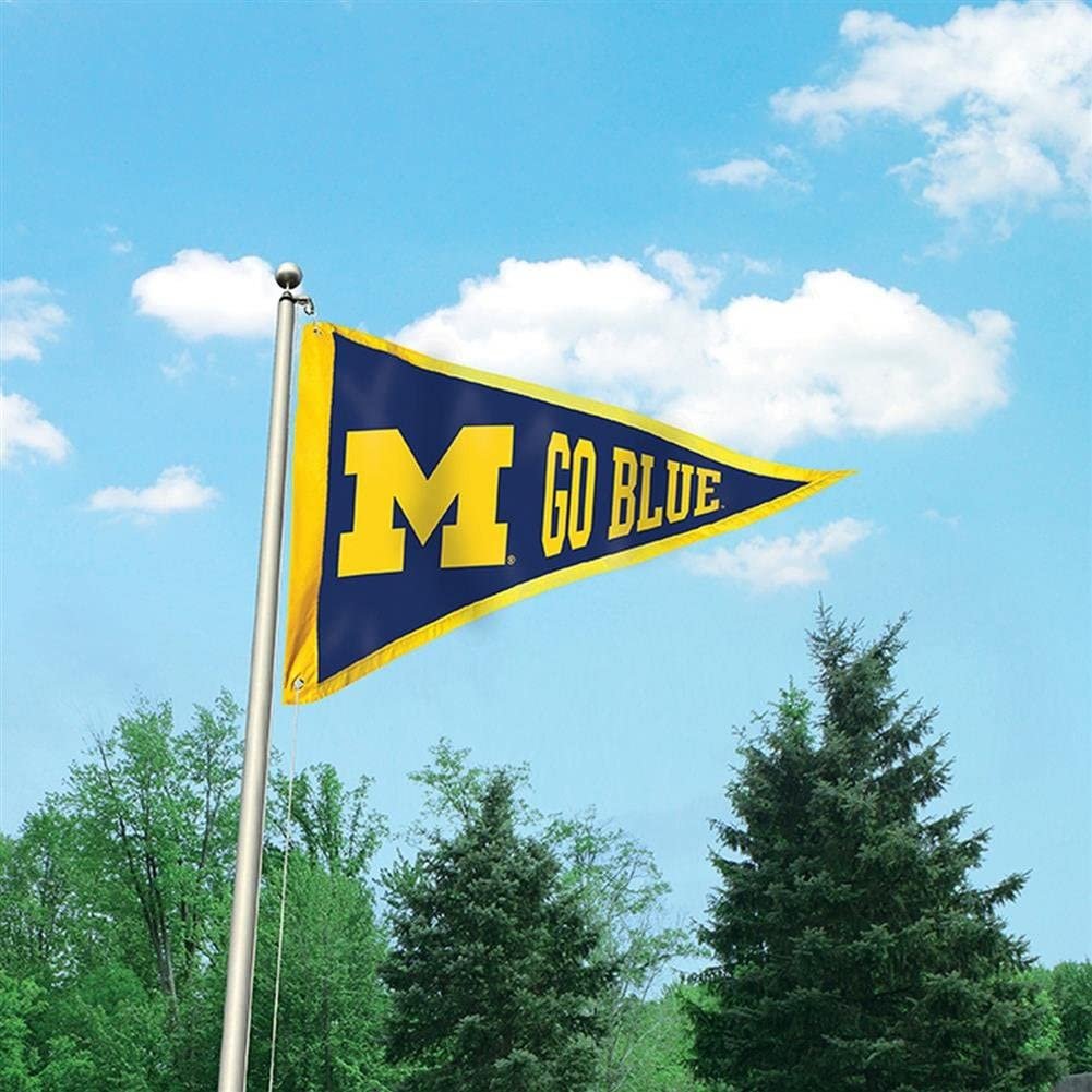 University of Michigan Wolverines Premium 3x5 Flag Banner, Pennant Design, Applique, Indoor or Outdoor, Single Sided